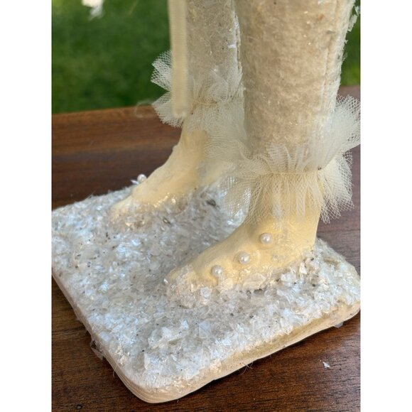 Bethany Lowe Snowman Christmas Snow Lady Tutu Pearls Holding Bell Garland 16” - Picture 10 of 13